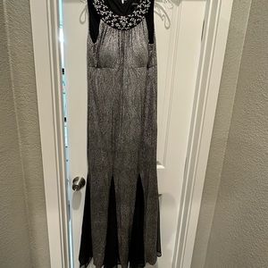Formal metallic silver gown